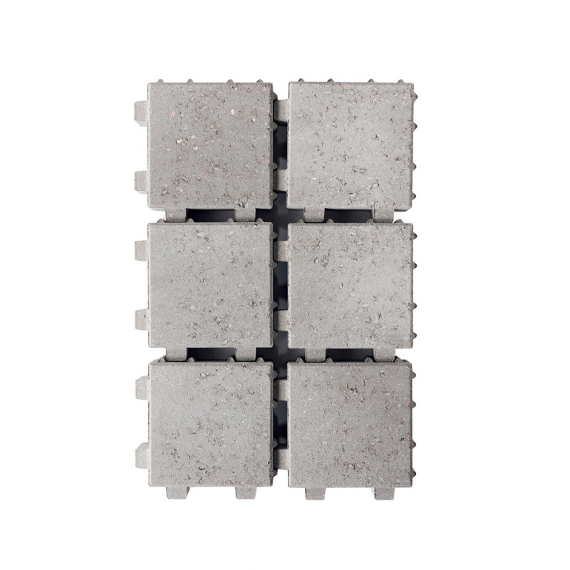 Palette 312 Pavés drainants en béton gris 20 x 20 x 6 cm COBO GARDEN