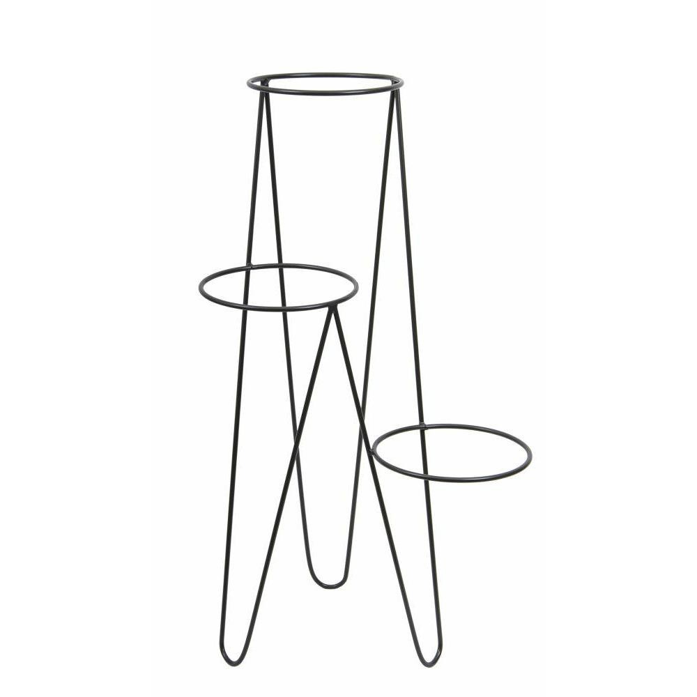 Nowoczesny potrójny kwietnik 95 cm czarny LOFT