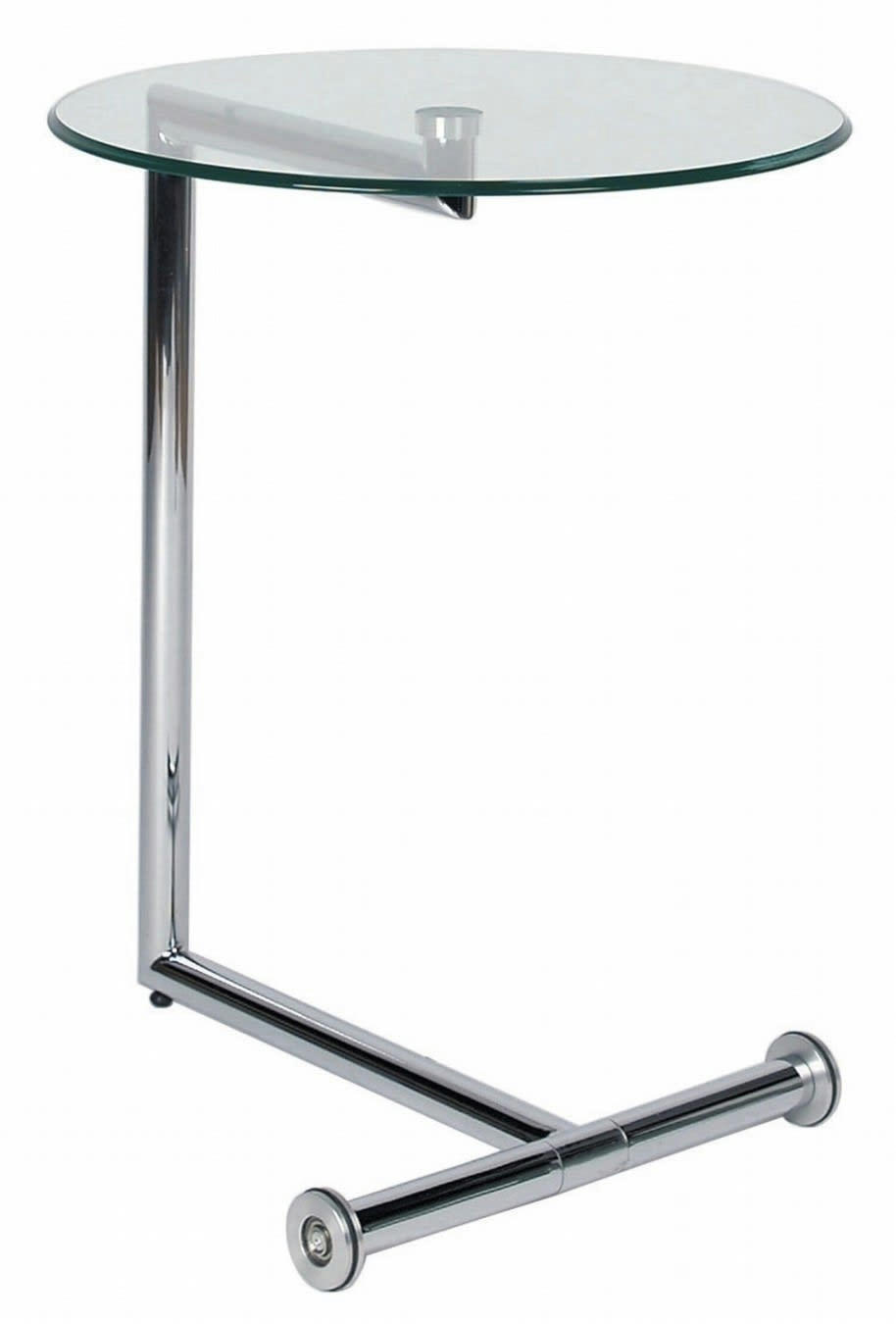 EASY LIVING - Table d'appoint en verre et acier chromé