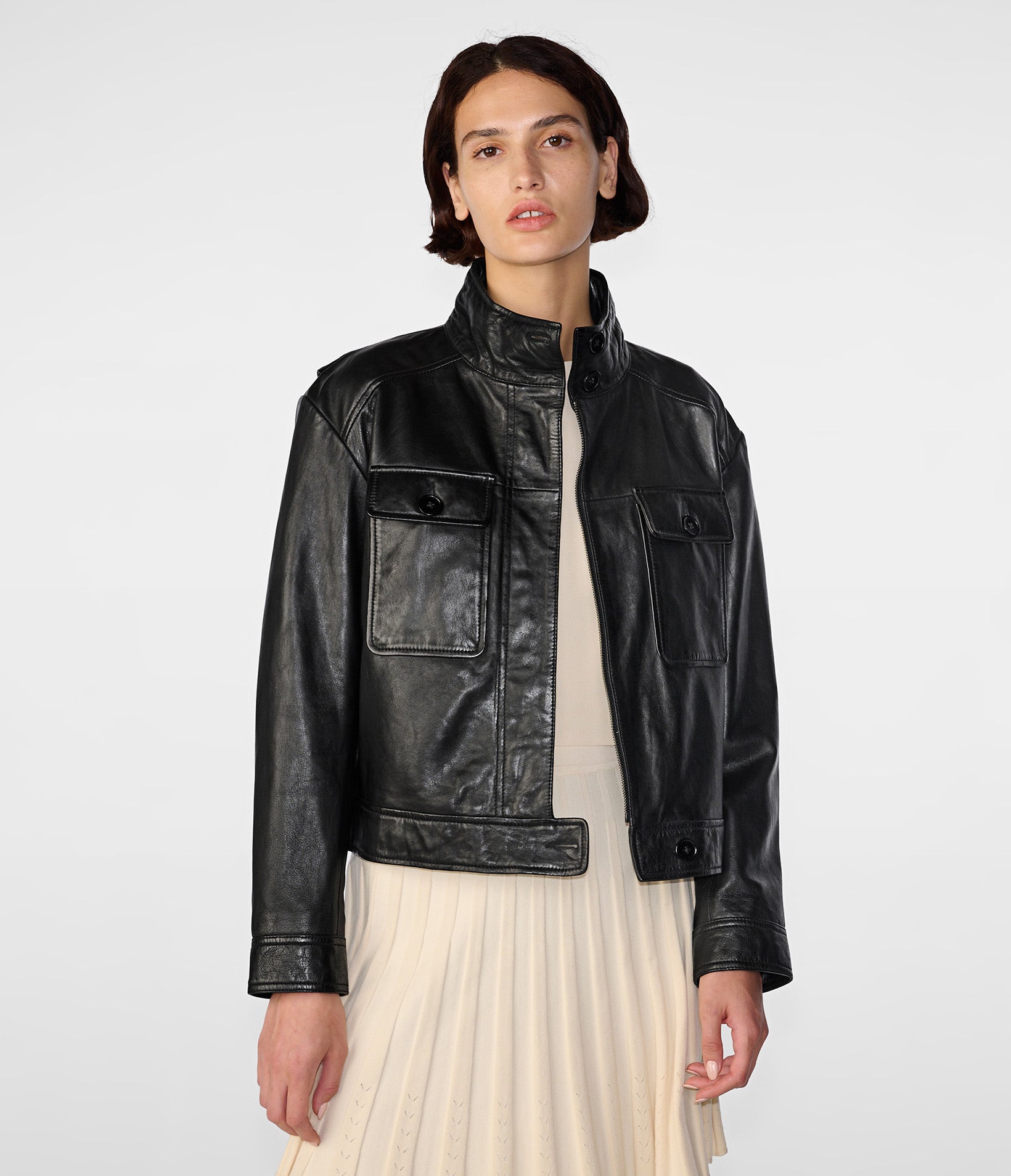 Diana Cropped Moto Jacket