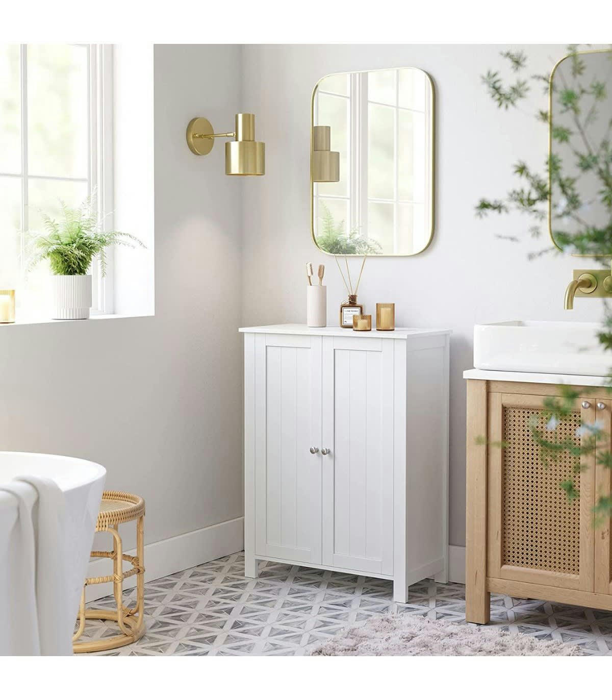 - Meuble de rangement salle de bain avec 2 portes - L60 cm