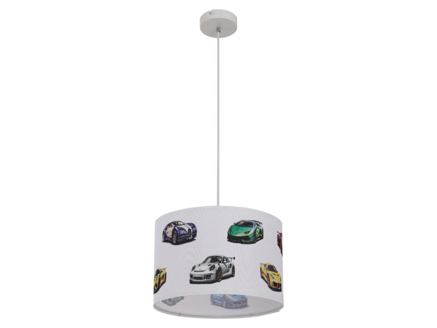 Lampa wisząca dziecięca 30 cm Samochody tkanina
