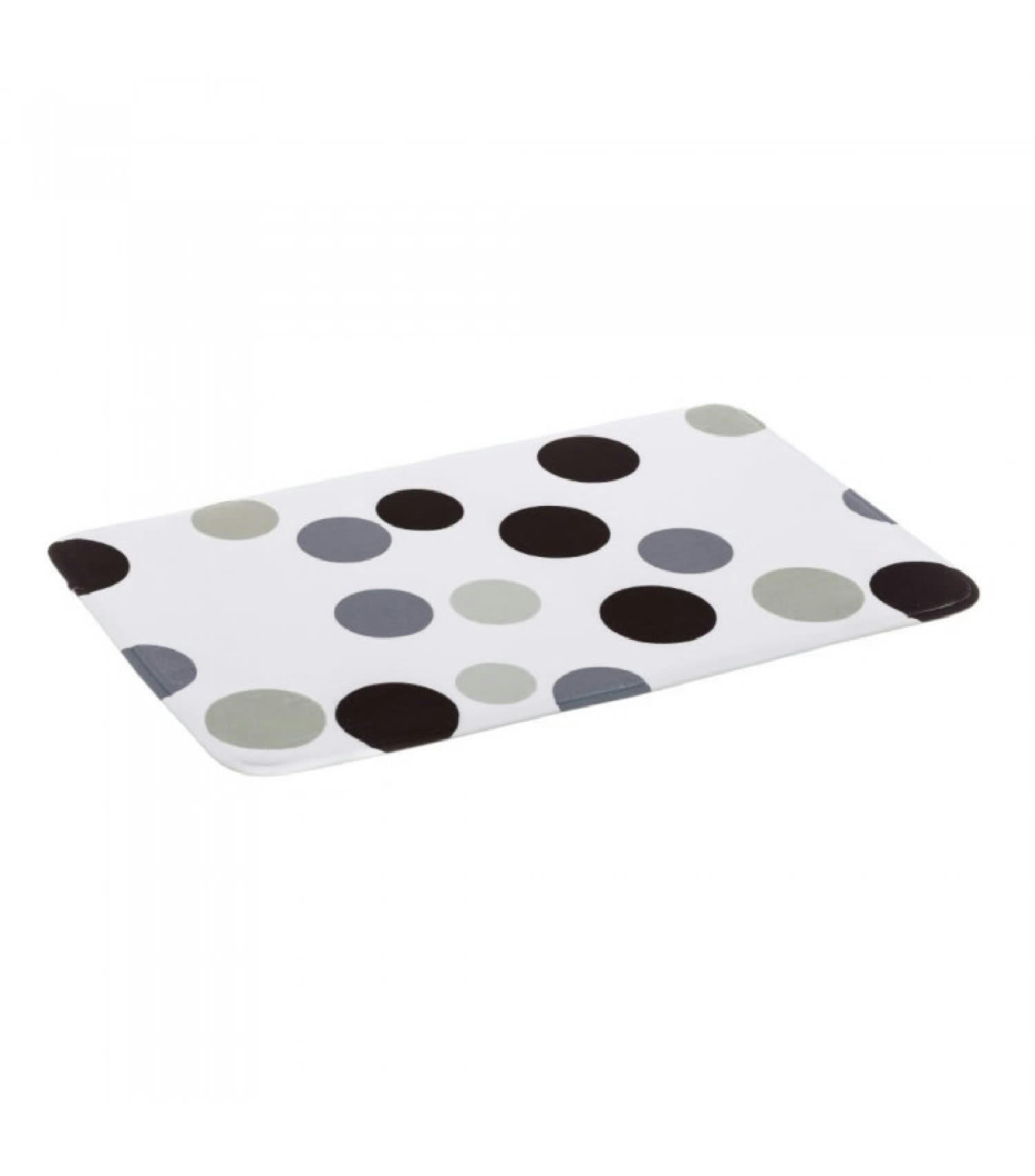 POIS - Tapis de bain microfibre pois gris 45x70cm