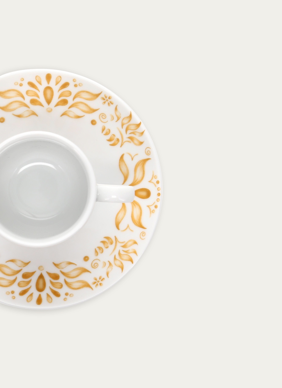 TASSE AVEC SOUCOUPE EN PORCELAINE CURRY