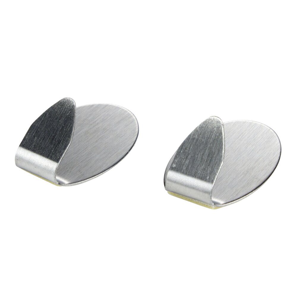 Crochet adhésif acier x2 Ø2,5cm gris