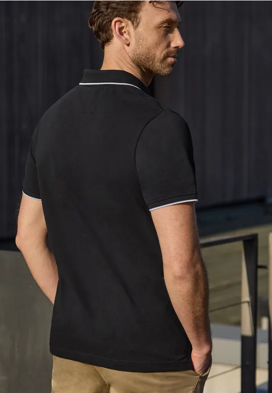 Basic Piqué Poloshirt mit Kontrastdetail
