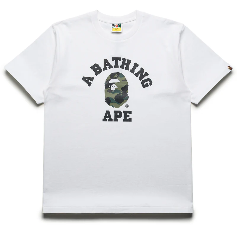 A Bathing Ape 1st Camo College Tee - White/Green
