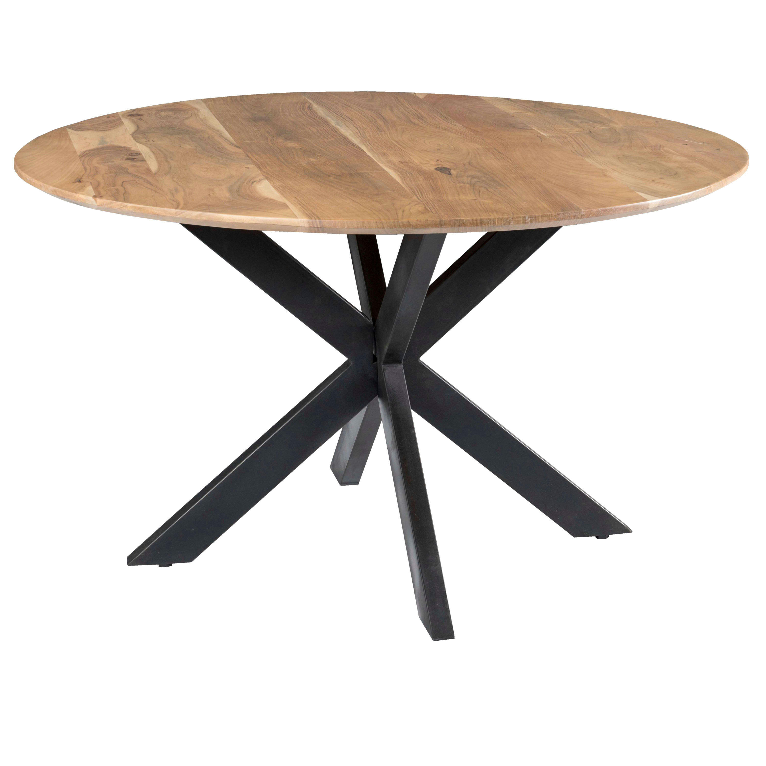 URBAN - URBAN-Table à manger ronde 6 personnes D120 cm, Spider et Acacia