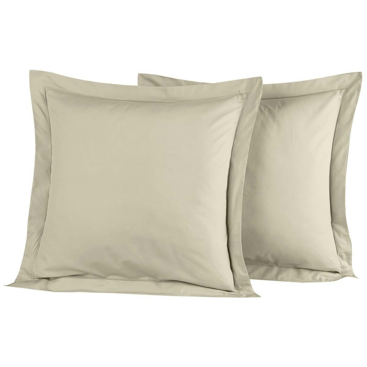 SOFT PERCALE - Lot de 2 taies d'oreiller en percale de coton ficelle 65x65 cm