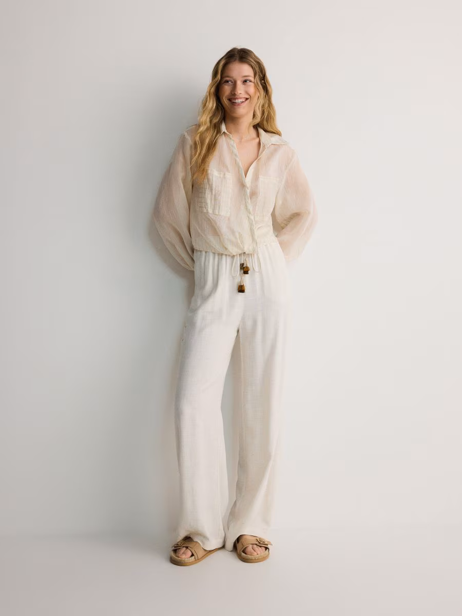 Viscose Rich Wide Leg Trousers