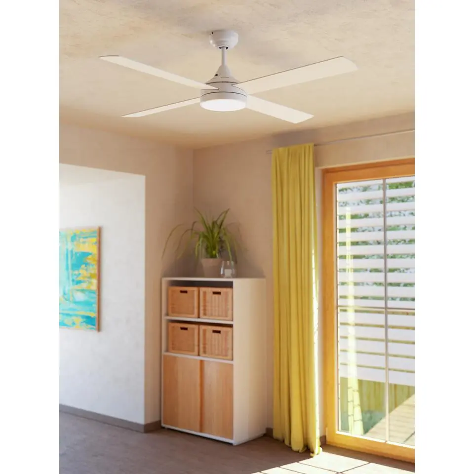 EGLOTrinidadPlafondlampmetventilator-122cm-Wit-Dimbaar