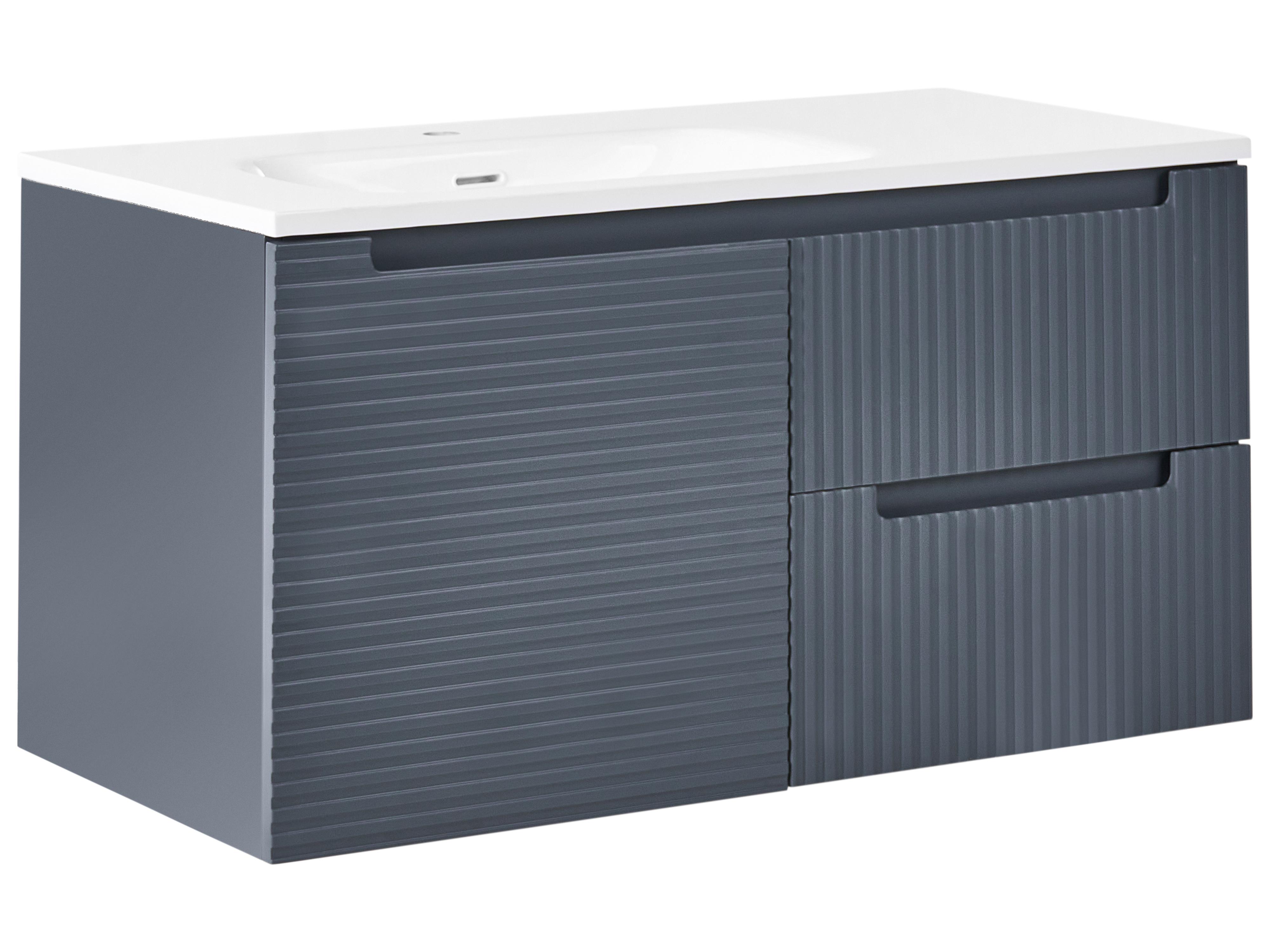Wall Mounted Vanity Unit with Basin VALA Graphite Grey