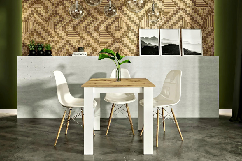 Stół KONGO 80x80 ARTISAN BIAŁY do jadalni salonu