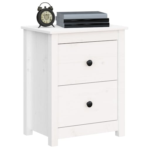 NNEVL Bedside Cabinets 2 pcs White 50x35x61.5 cm Solid Wood Pine