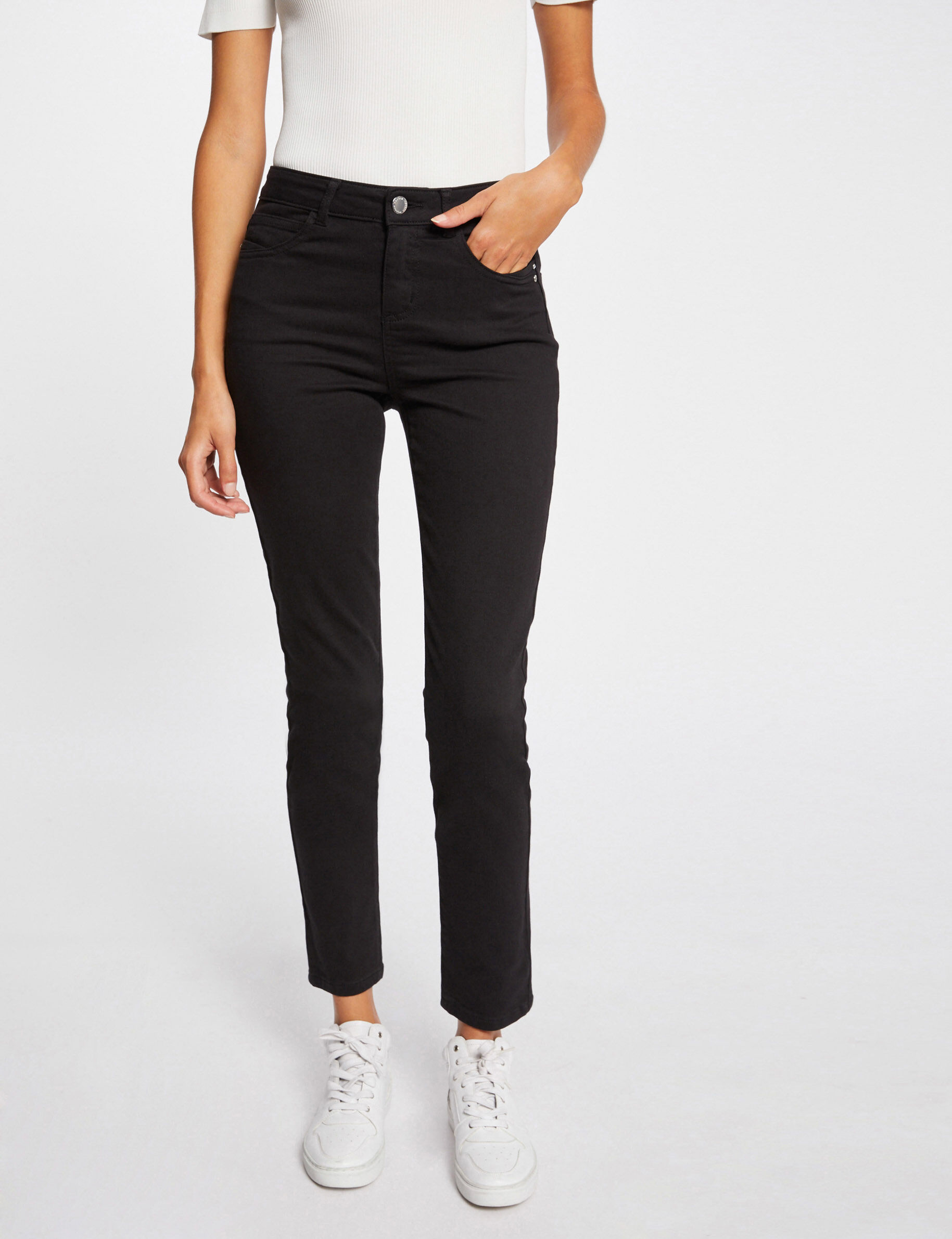 Slim Standard-Waisted Trousers Black Women