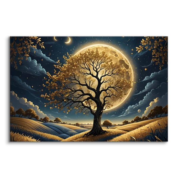 Obraz Pełnia Księżyca Nad Drzewami 30x20cm