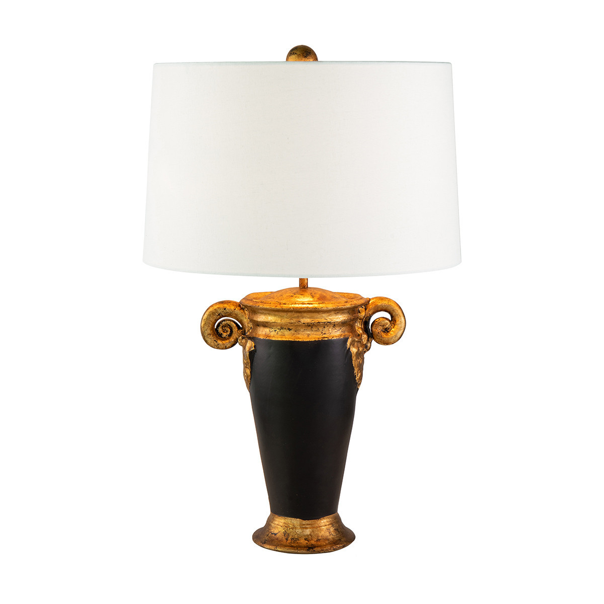 Lampa stołowa z abażurem czarno-złota-biała Gallier 1xE27x60WFlambeau