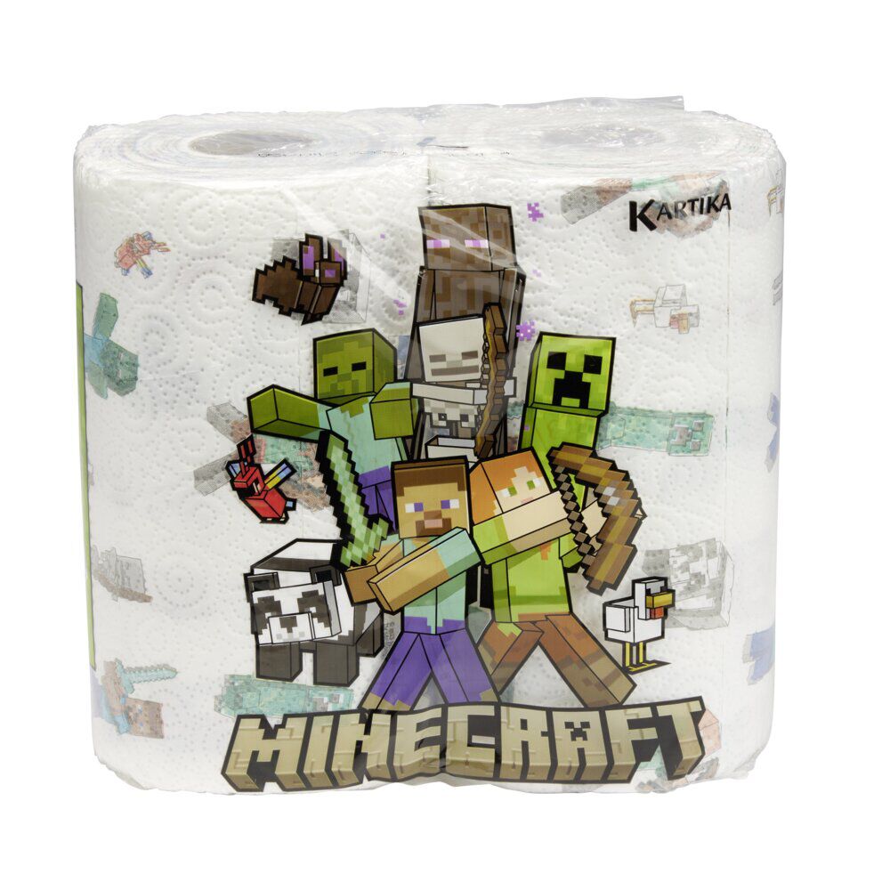 Essuie tout Minecraft 75 feuilles 3 plis 2 rouleaux
