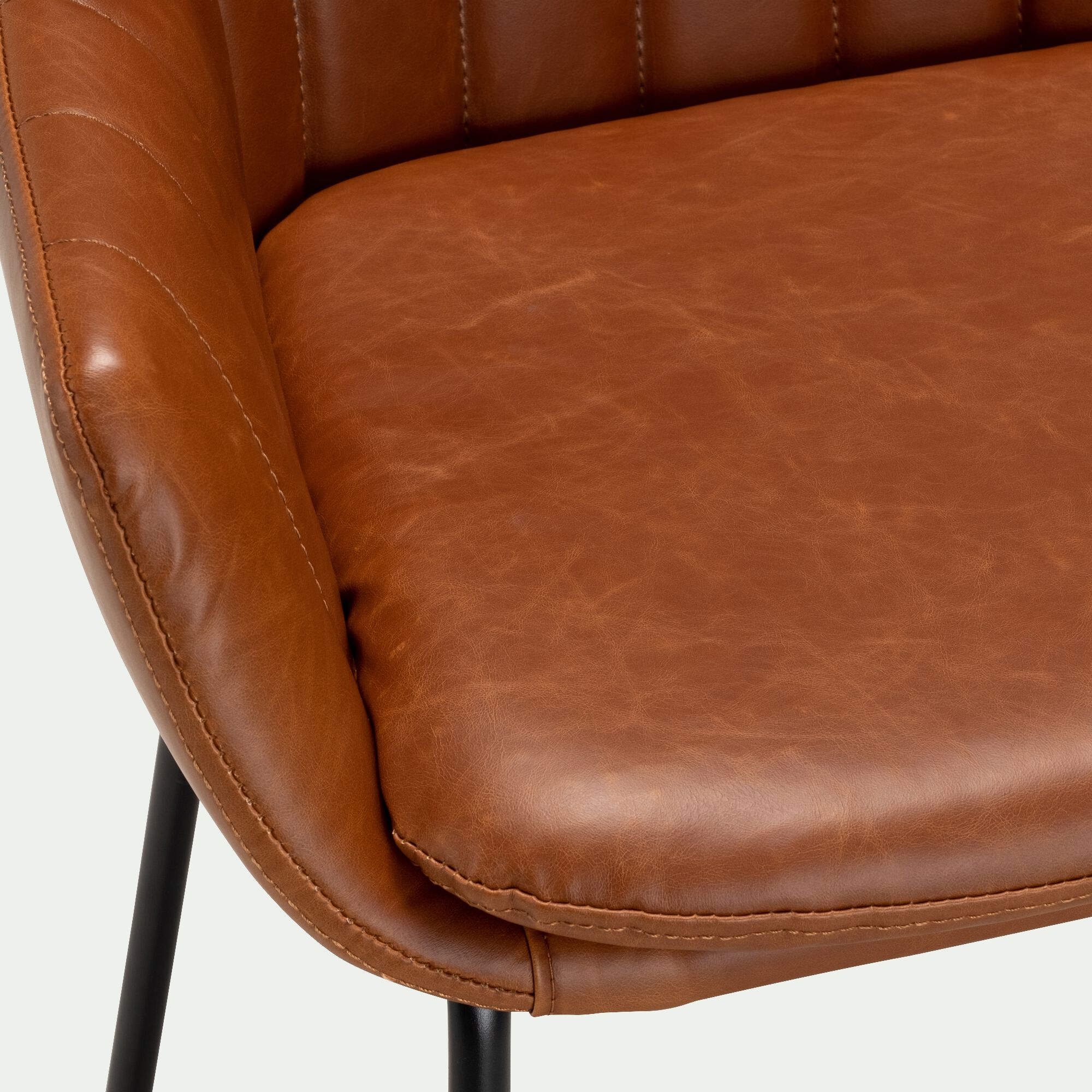 OLBIA - Chaise de bar avec accoudoirs en polyuréthane - marron