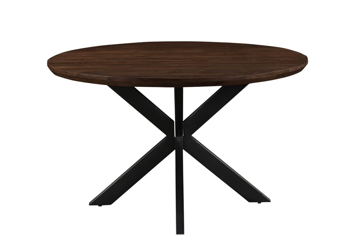 Livingfurn eetkamertafel Jesper Round - 130cm - mangohout - bruin