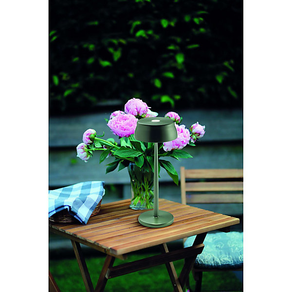 Lampe de table LED Wi-Fi connectée Zafferano Sister Light verte rechargeable dimmable 2200-2700-3000-4000K 3,2W h33cm