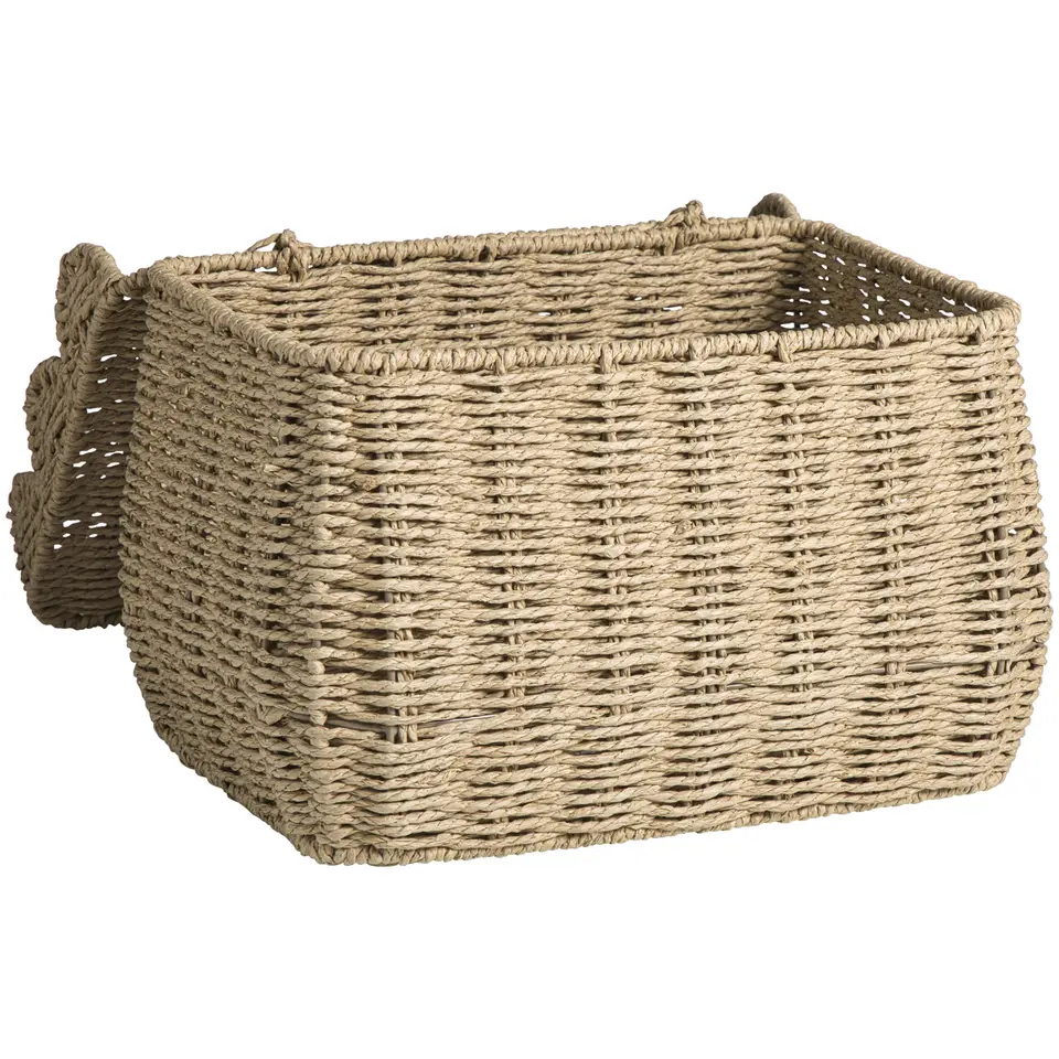 Mand Moda met deksel - bruin - 27x37x23 cm