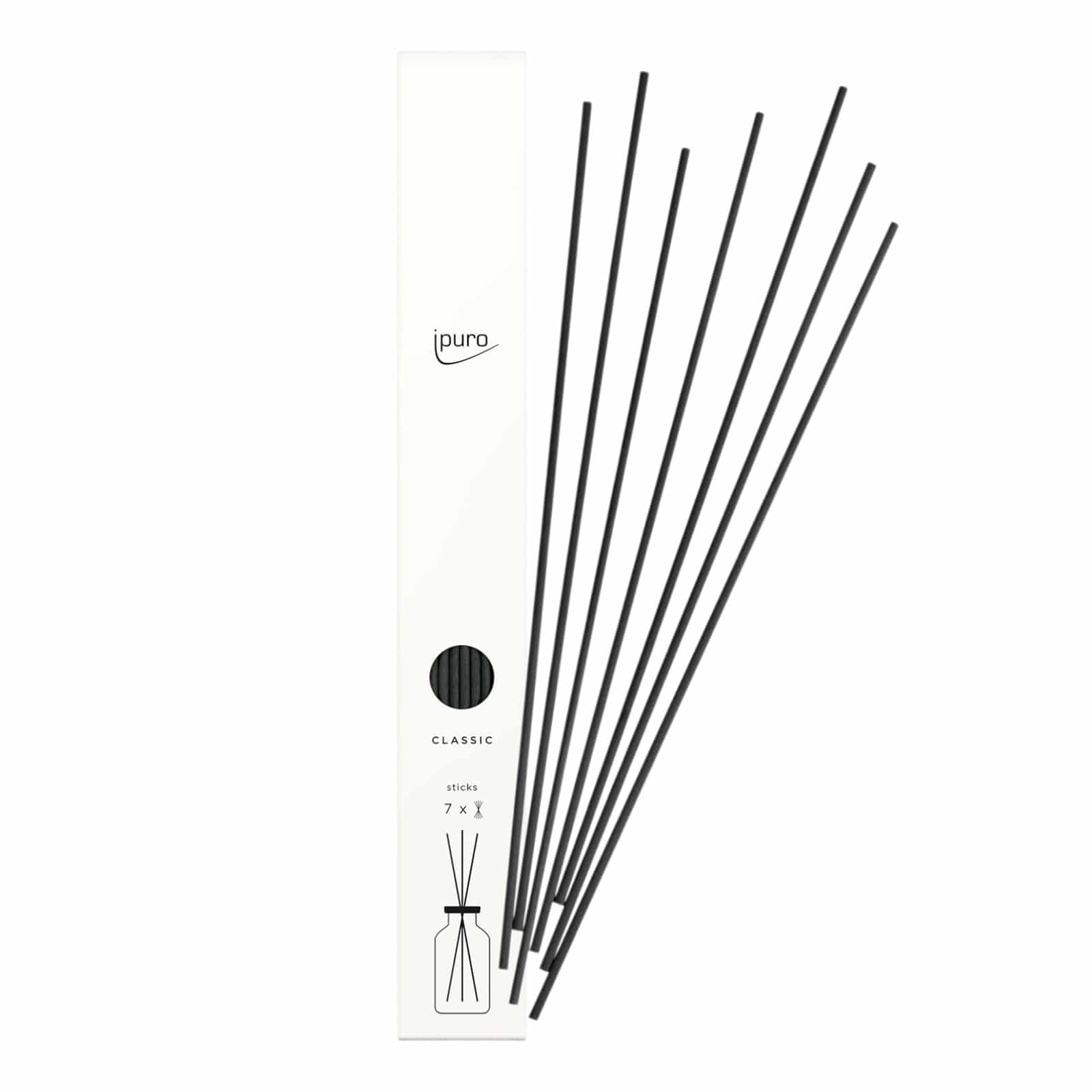 ipuro CLASSIC Sticks Black Bamboo für 500 ml-Raumdüfte Schwarz, ⌀ 0.4 cm, L 350 mm, 7 Stück