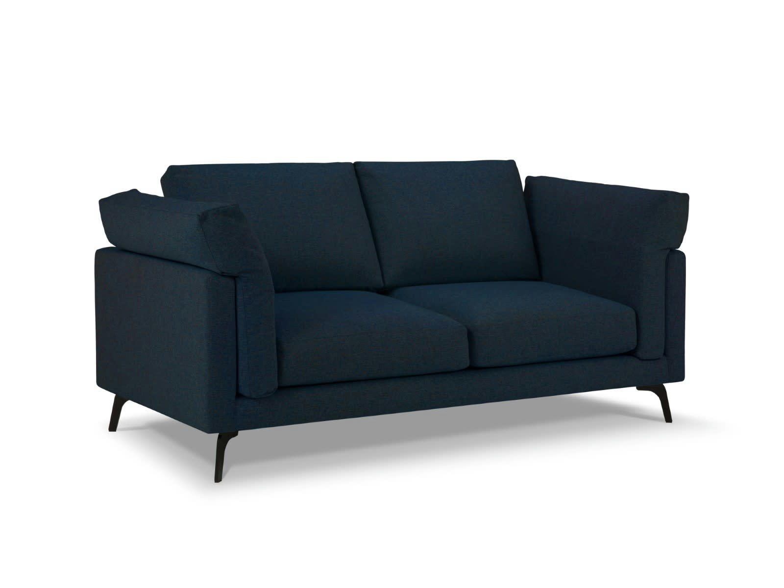 CAMILLE - Canapé 2 places en Tissu Structurel Bleu Foncé