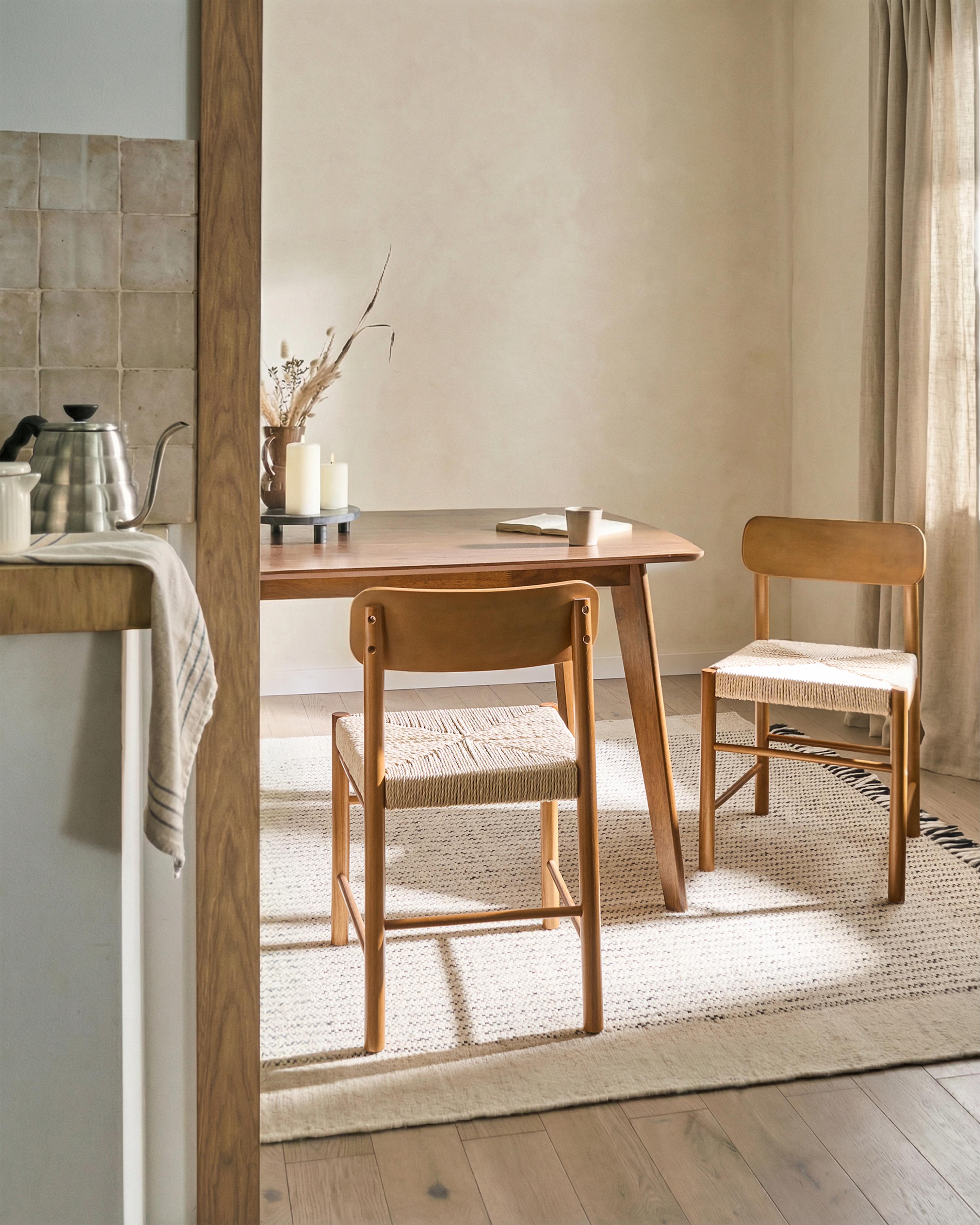Set of 2 Dining Chairs DIGNE Wood Brown