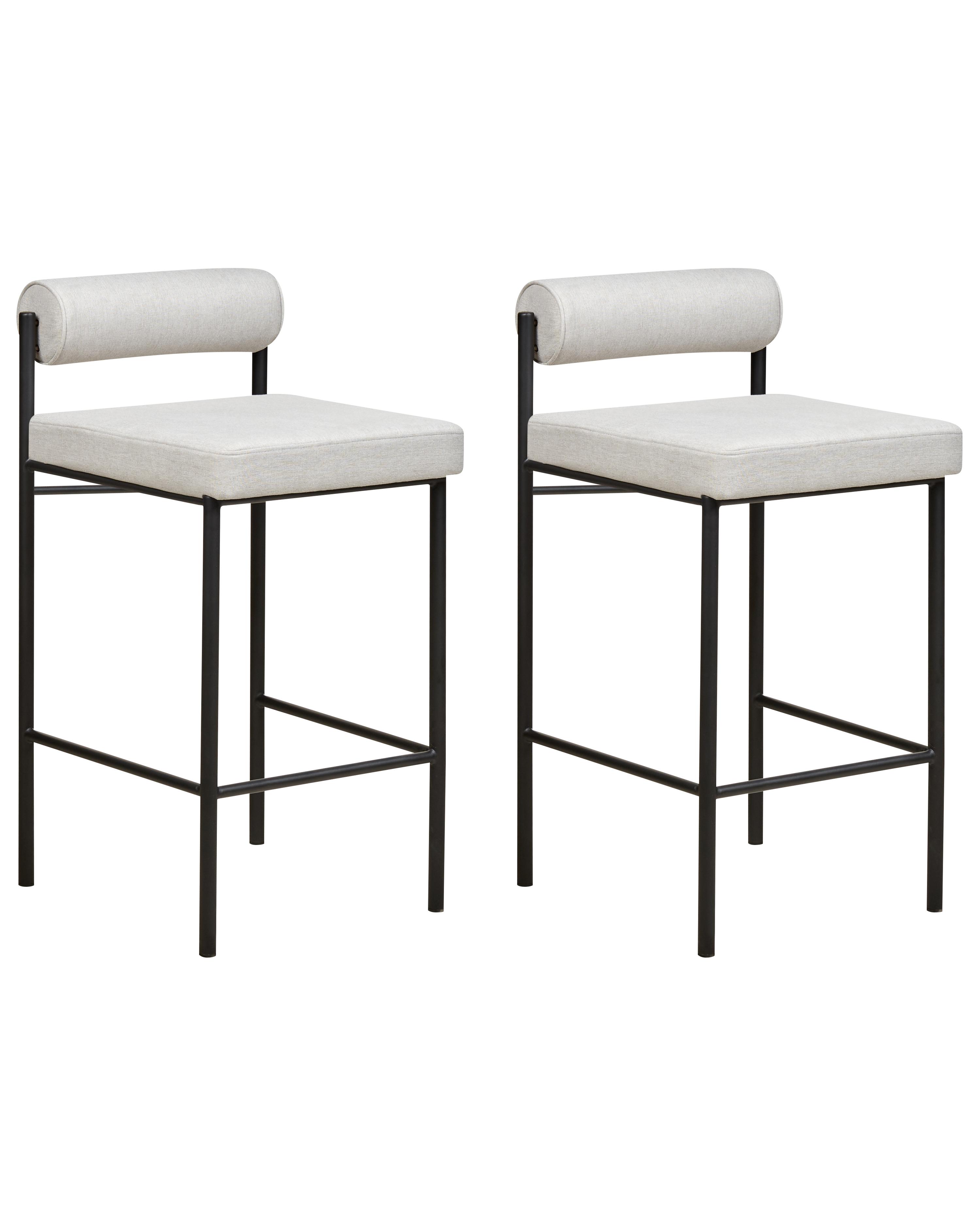 Set of 2 Bar Chairs AMAYA Light Grey