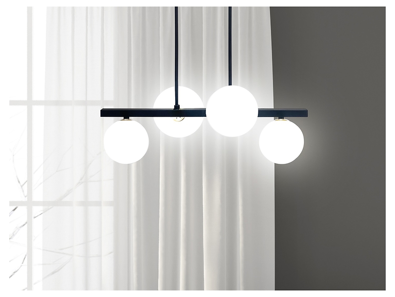 Lampa wisząca Kama 4-punktowa metalowa czarna