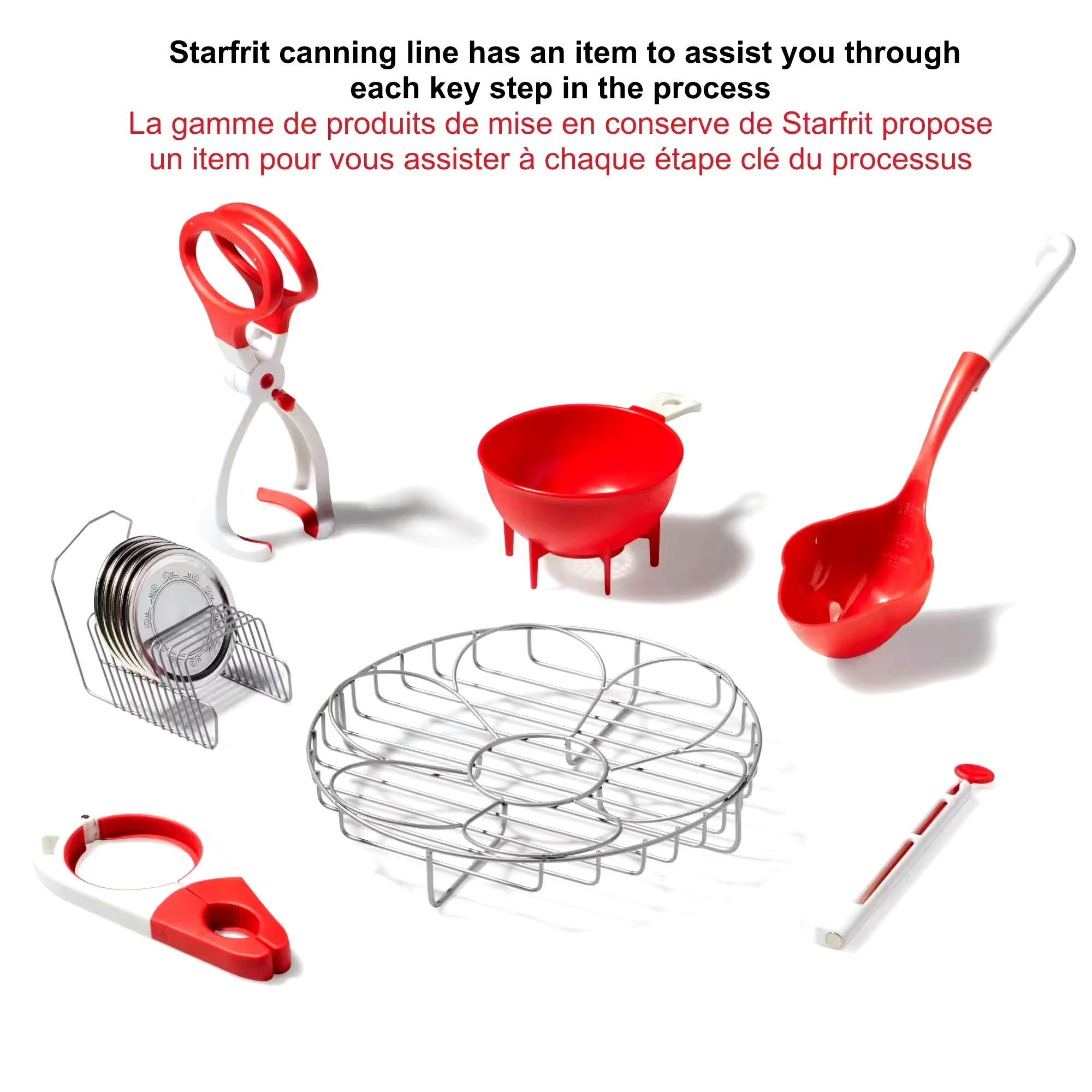 Starfrit Stainless Steel Canning Rack, Holds 7 x 500mL or 4 x 1-L Glass Mason Jars