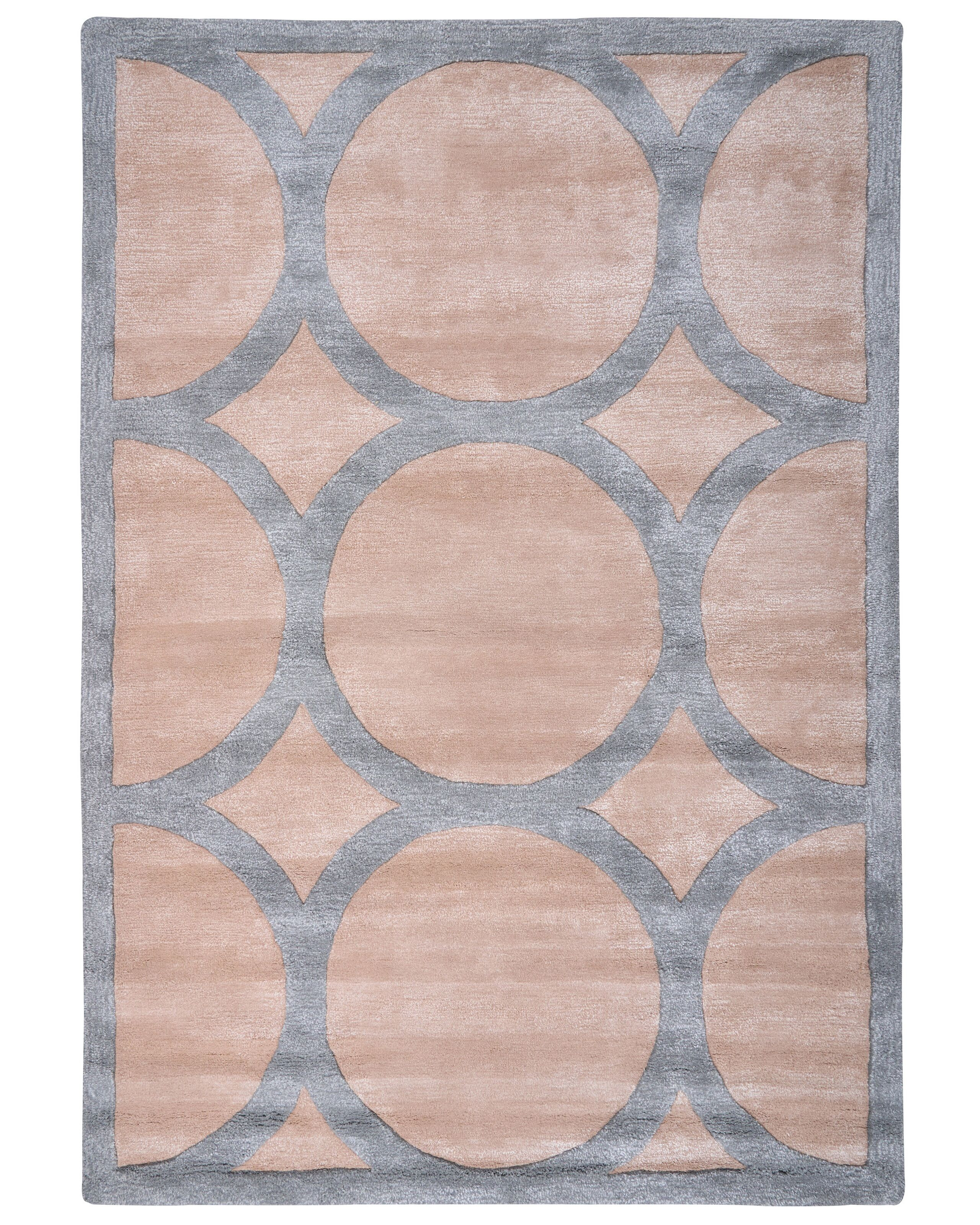 Dywan z wiskozy 160x230 cm beżowo-szary