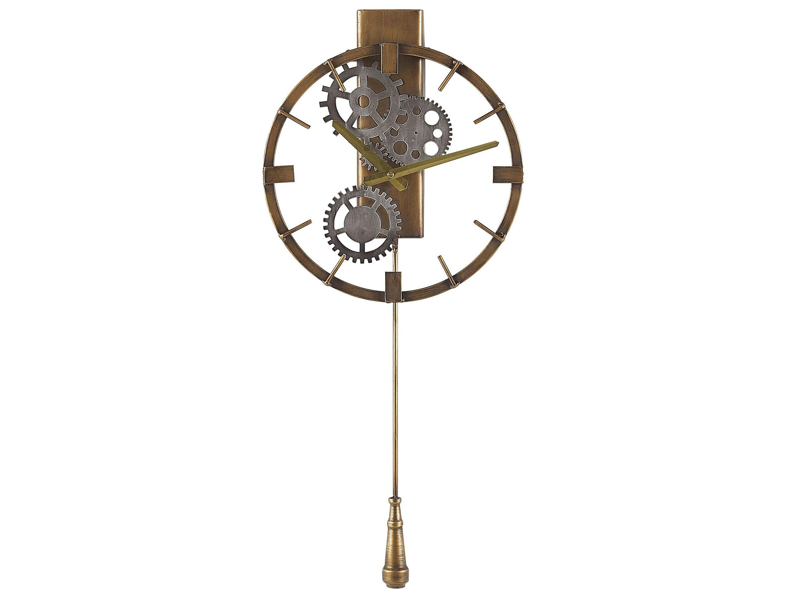 MARCOTE - Horloge murale design dorée avec balancier ø 30 cm
