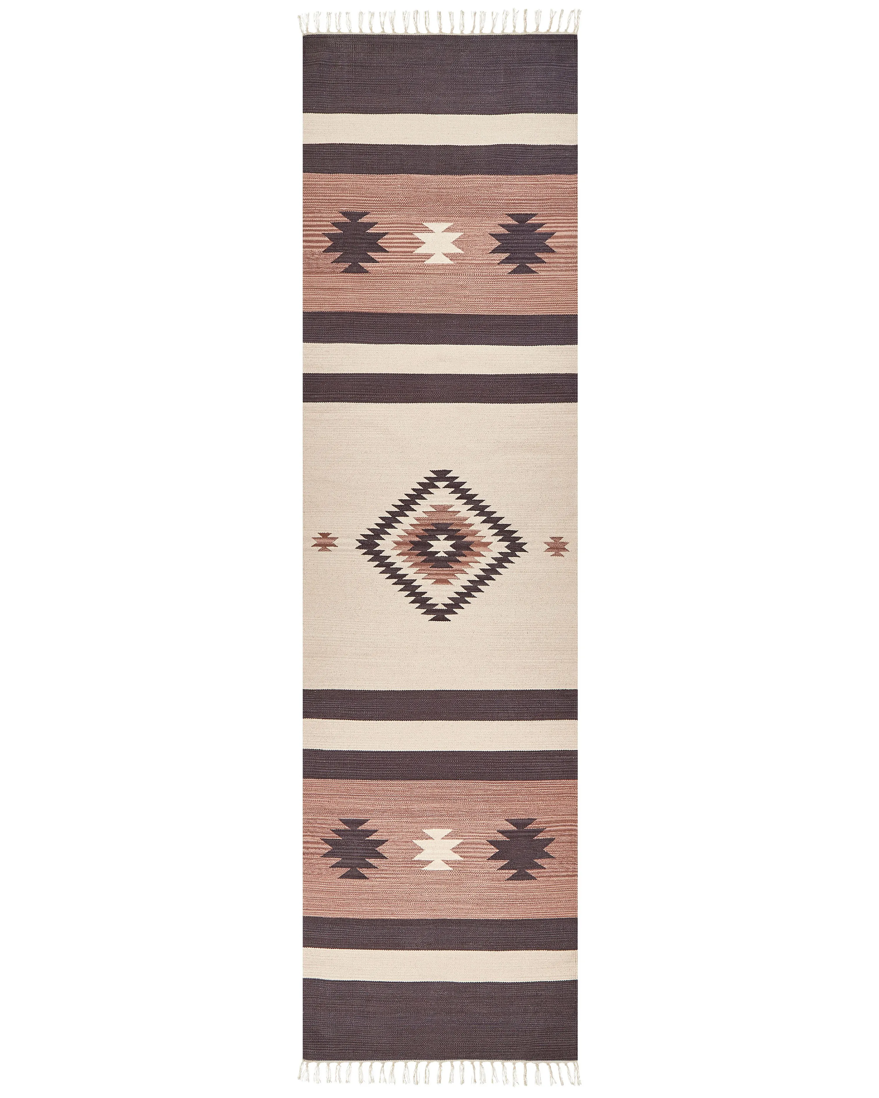 Rug ARAGATS Beige 80 x 300 cm Cotton Kilim