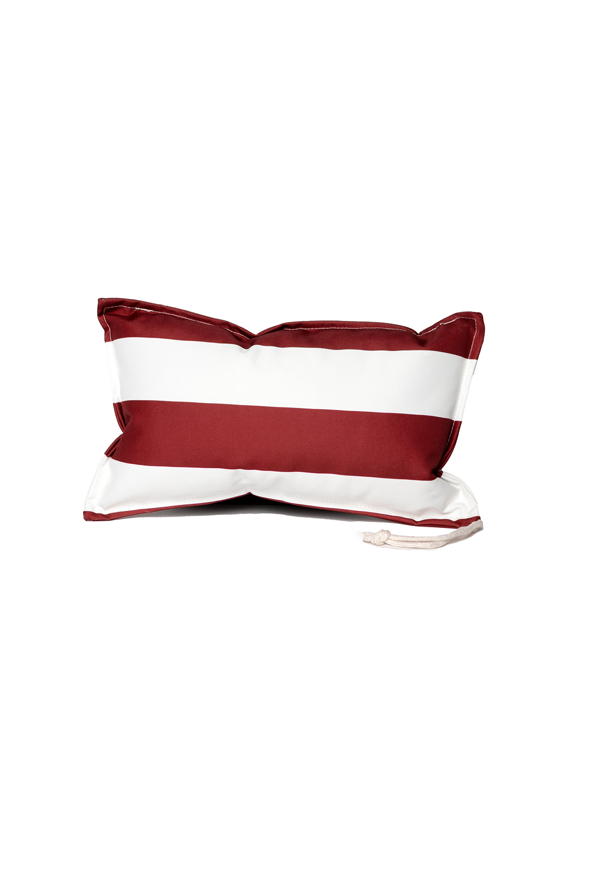 Almofada praia impermeável riscas branco e bordeaux