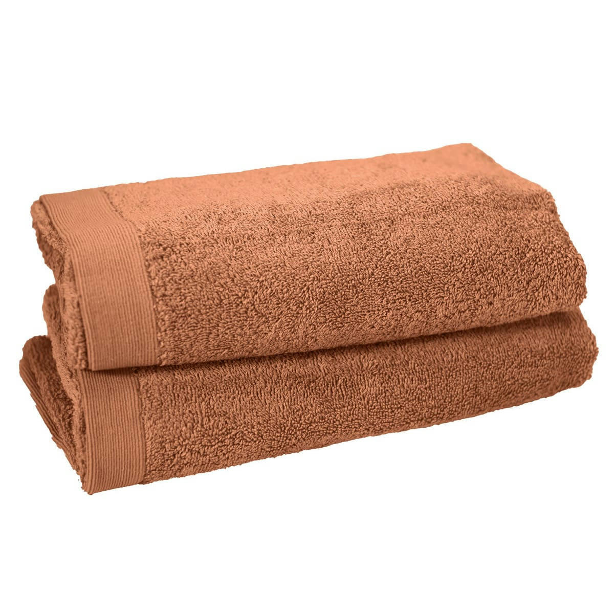 STUDIO - Lot de 2 draps de bain 500 gr/m²  brique 70x130 cm
