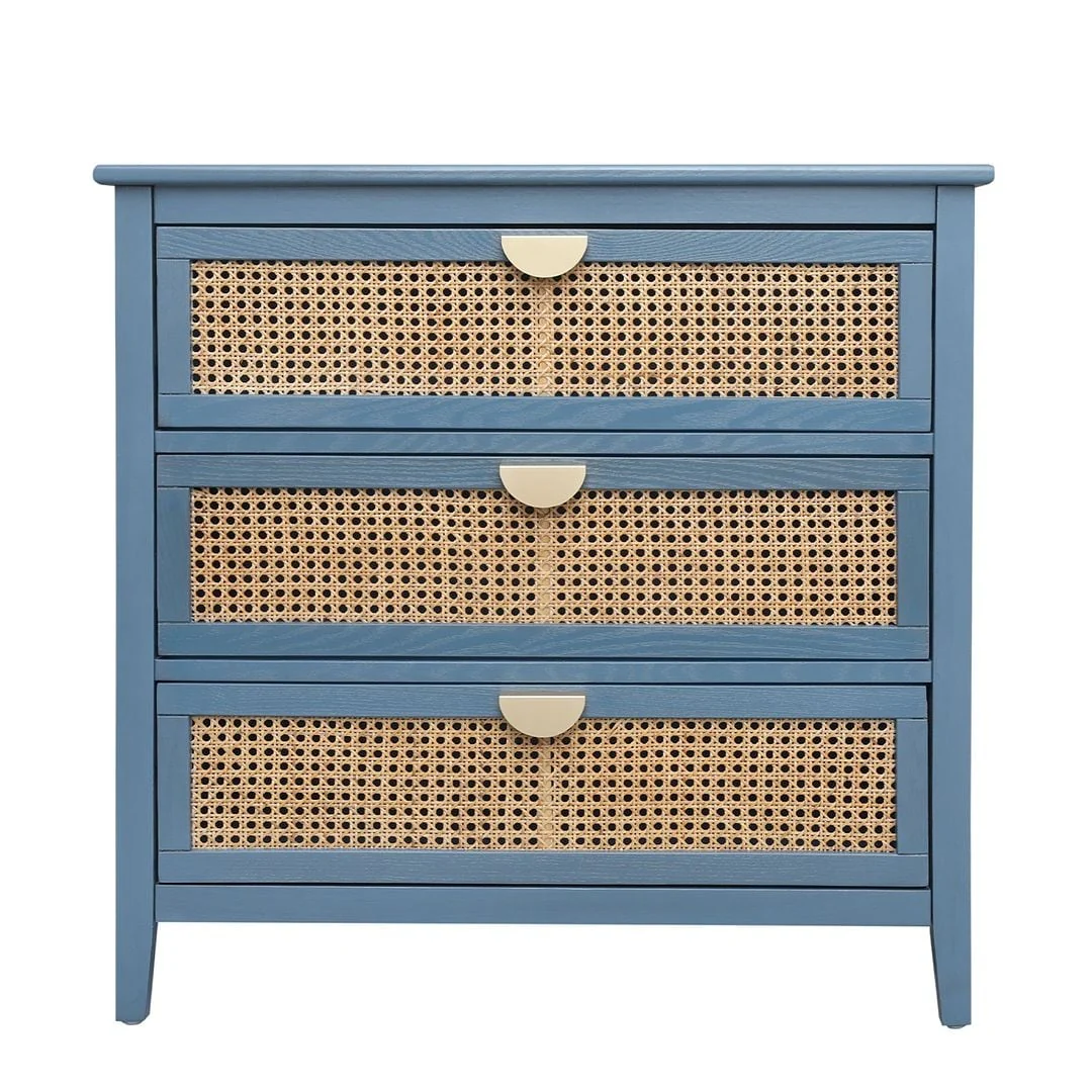 3 Drawers Rattan Storage Cabinet for Bedroom Living Room