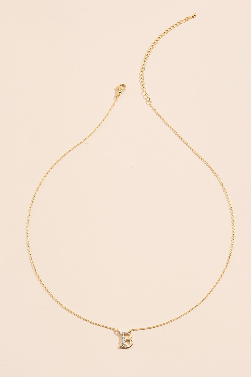 Crystal Cluster Initial Necklace