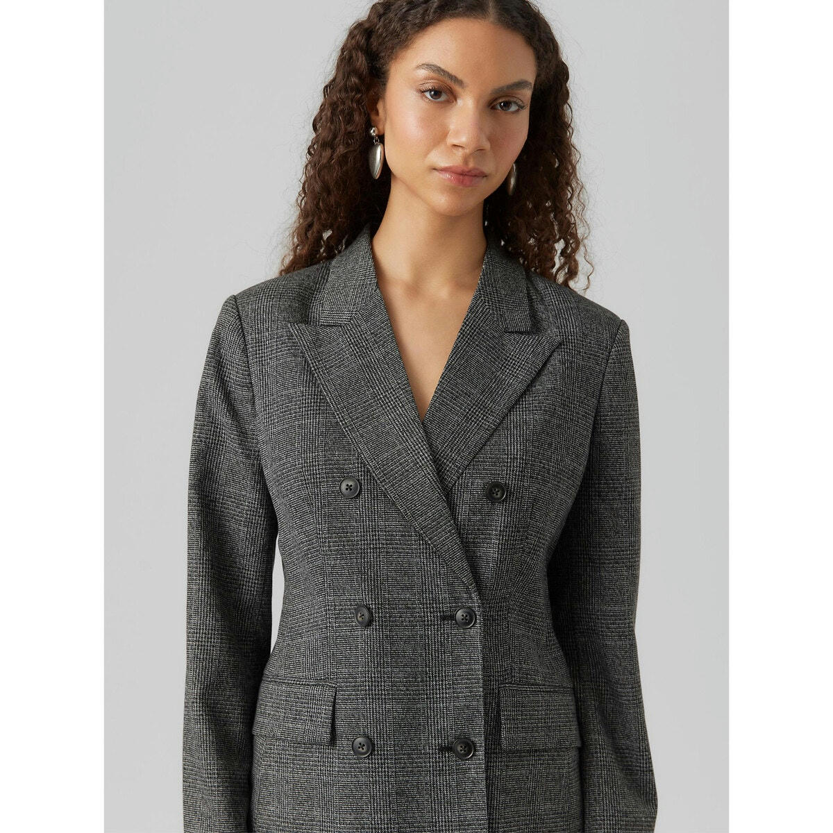 Blazer à carreaux double boutonnage