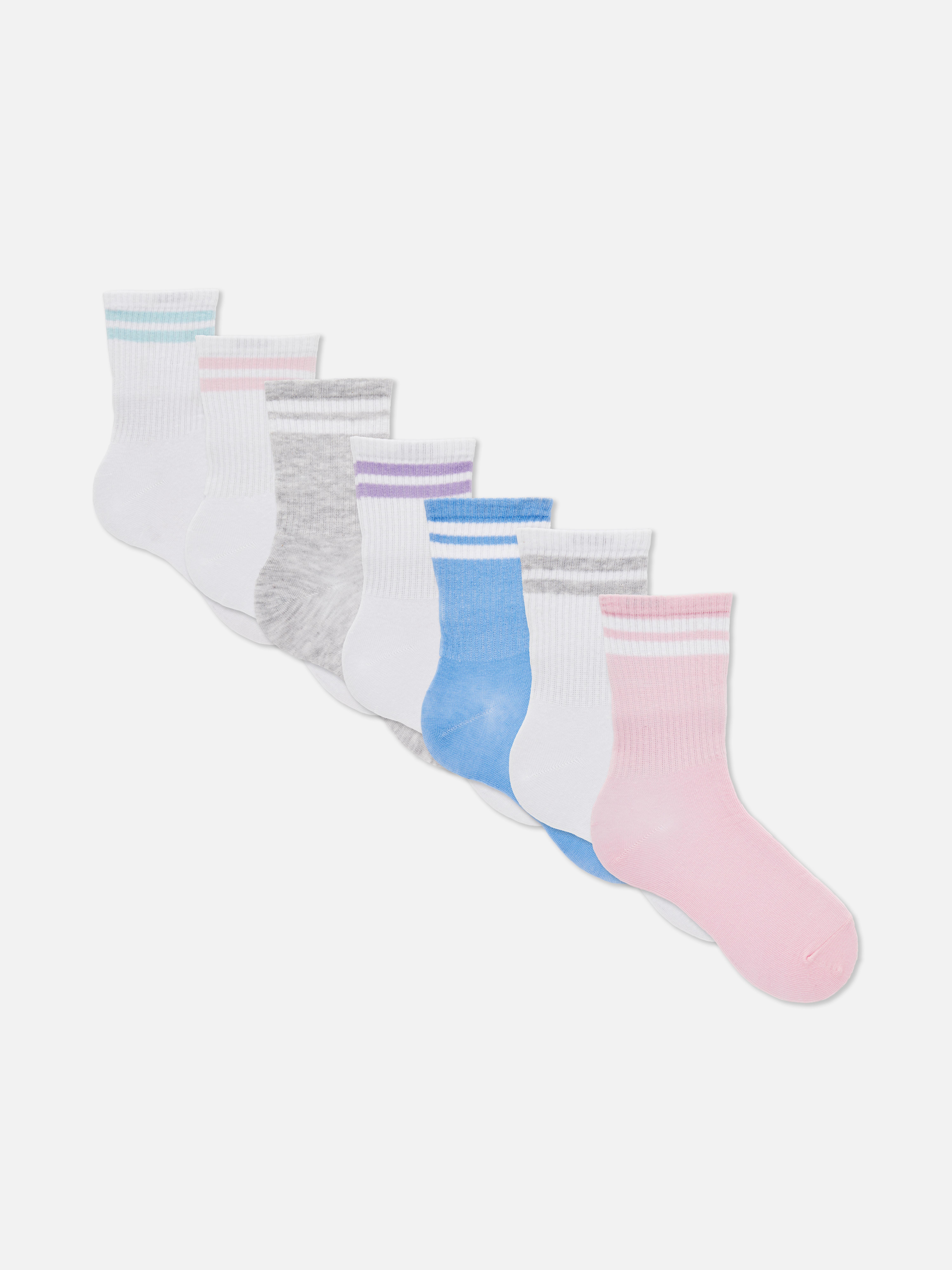 7pk Ribbed Crew Sports Socks