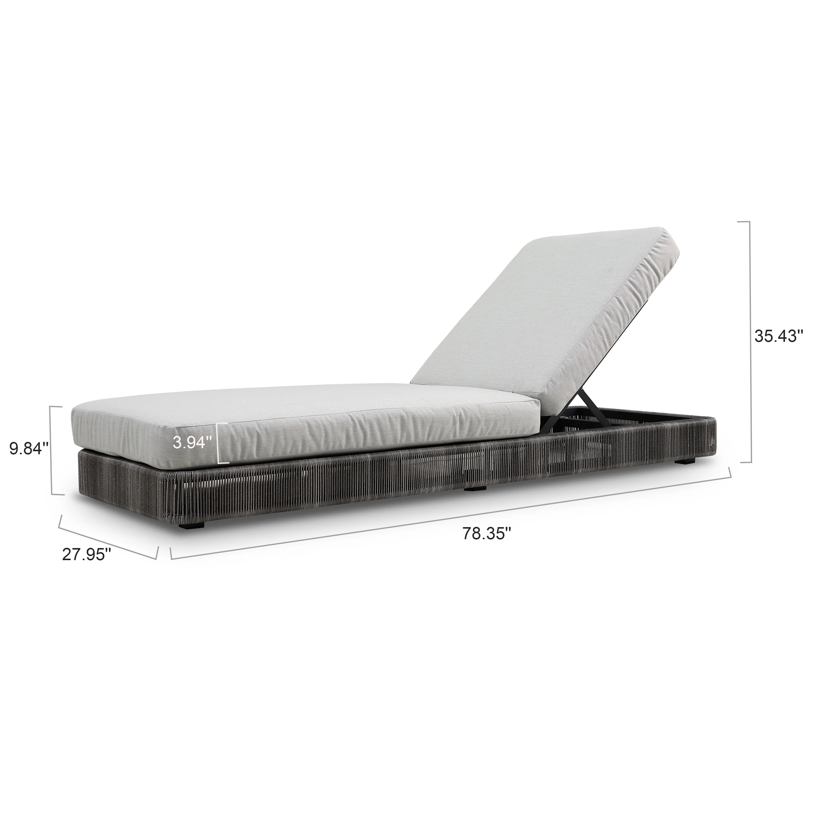 The Laze Moderno Outdoor Chaise Lounge - N/A