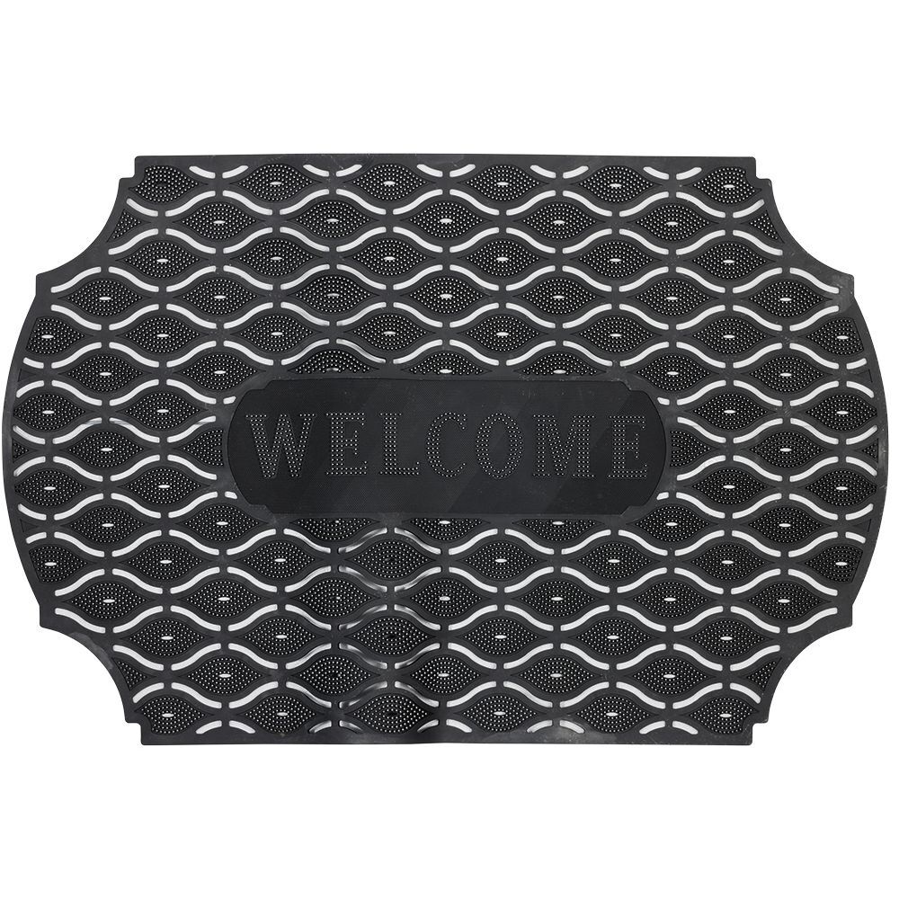 Tapis extérieur Welcome antidérapant ajouré noir