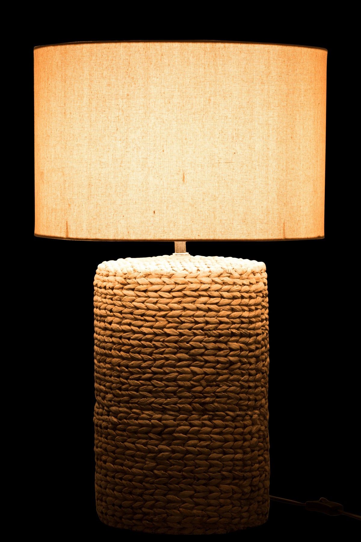 J-Line lamp Dik Vlecht - beton/katoen - naturel - large