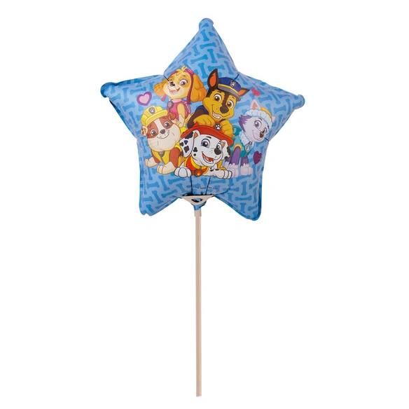 Folienballon, Paw Patrol D.18 cm mit 35 cm Stab sortiert