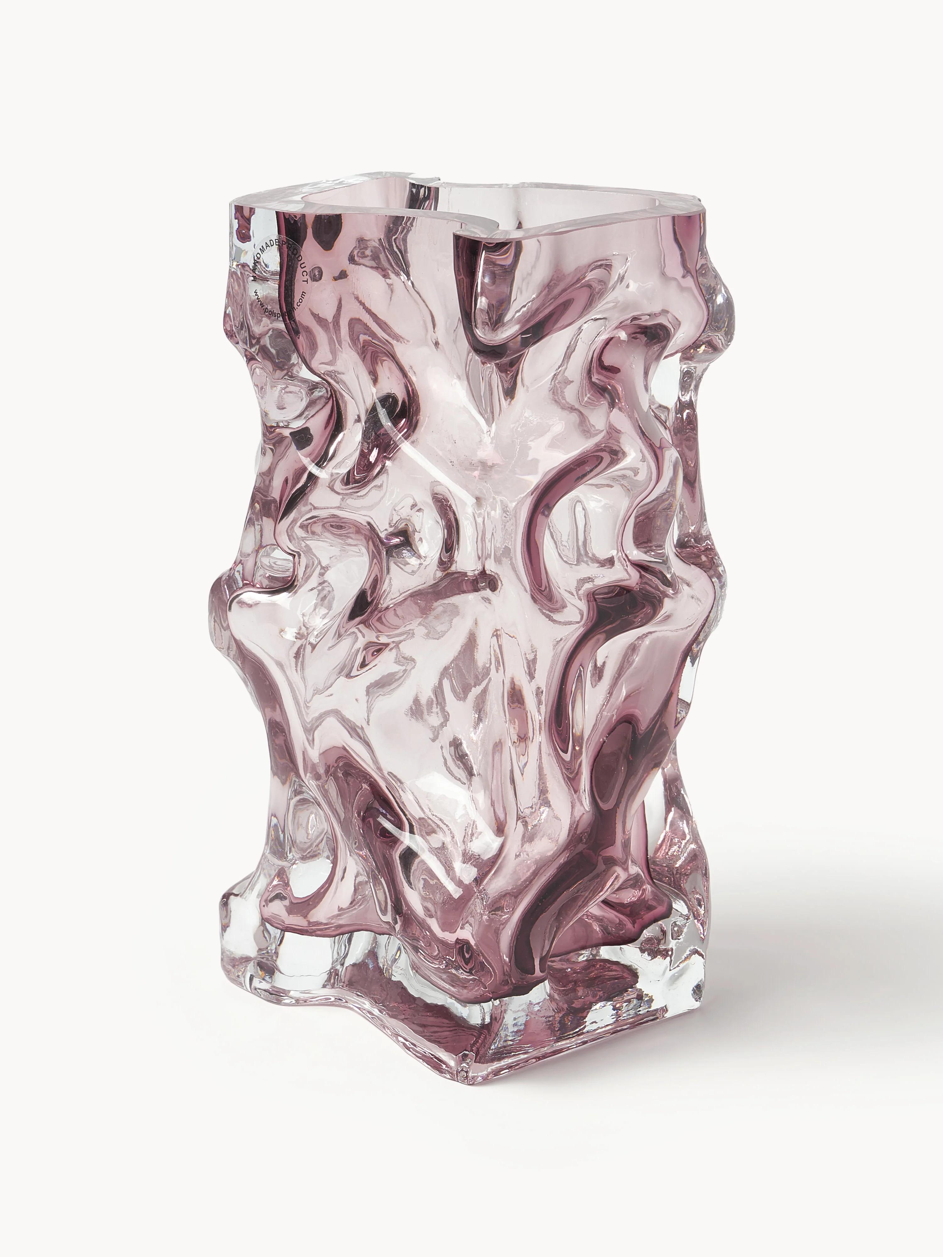 Mundgeblasene Vase Ice, H 25 cm
