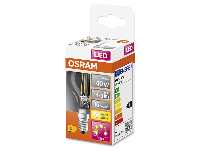 Żarówka LED E14 z ciepłą barwą światła