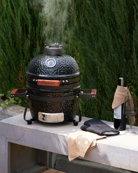 Mini grill węglowy ceramiczny czarny