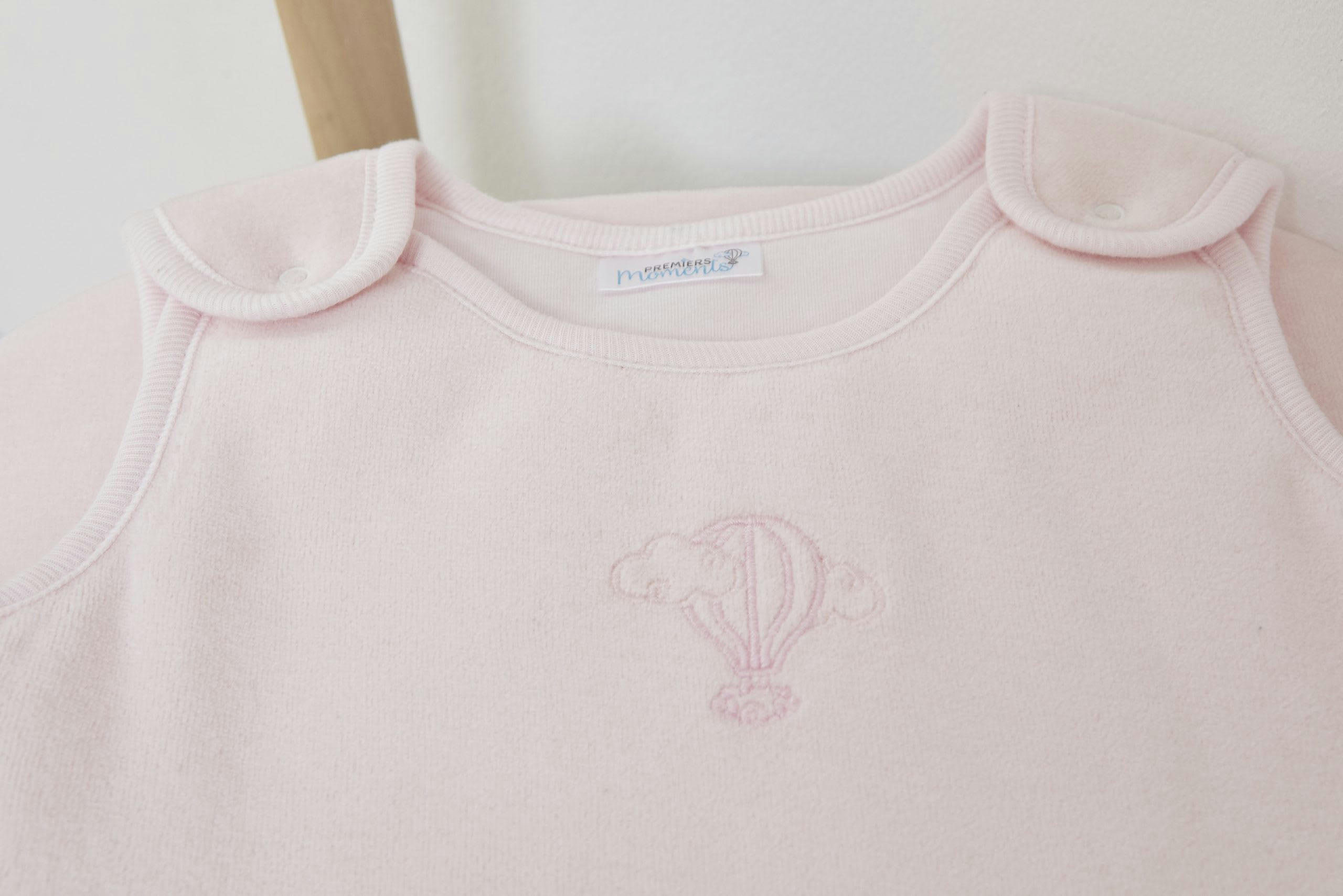 - Gigoteuse Velours 0-3 mois 100% Coton Bio couleur Pivoine