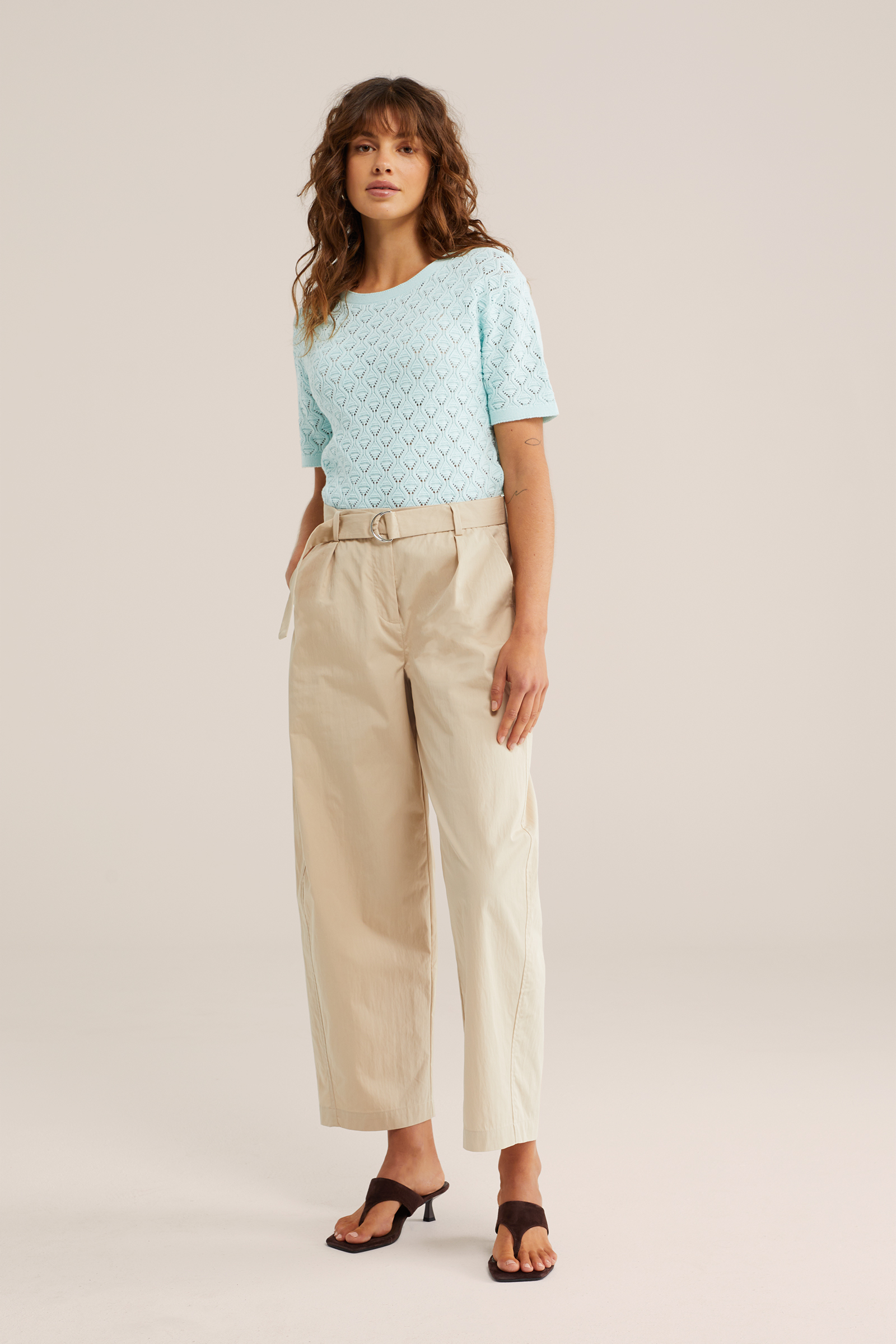 Dames ajour trui van biologisch katoen